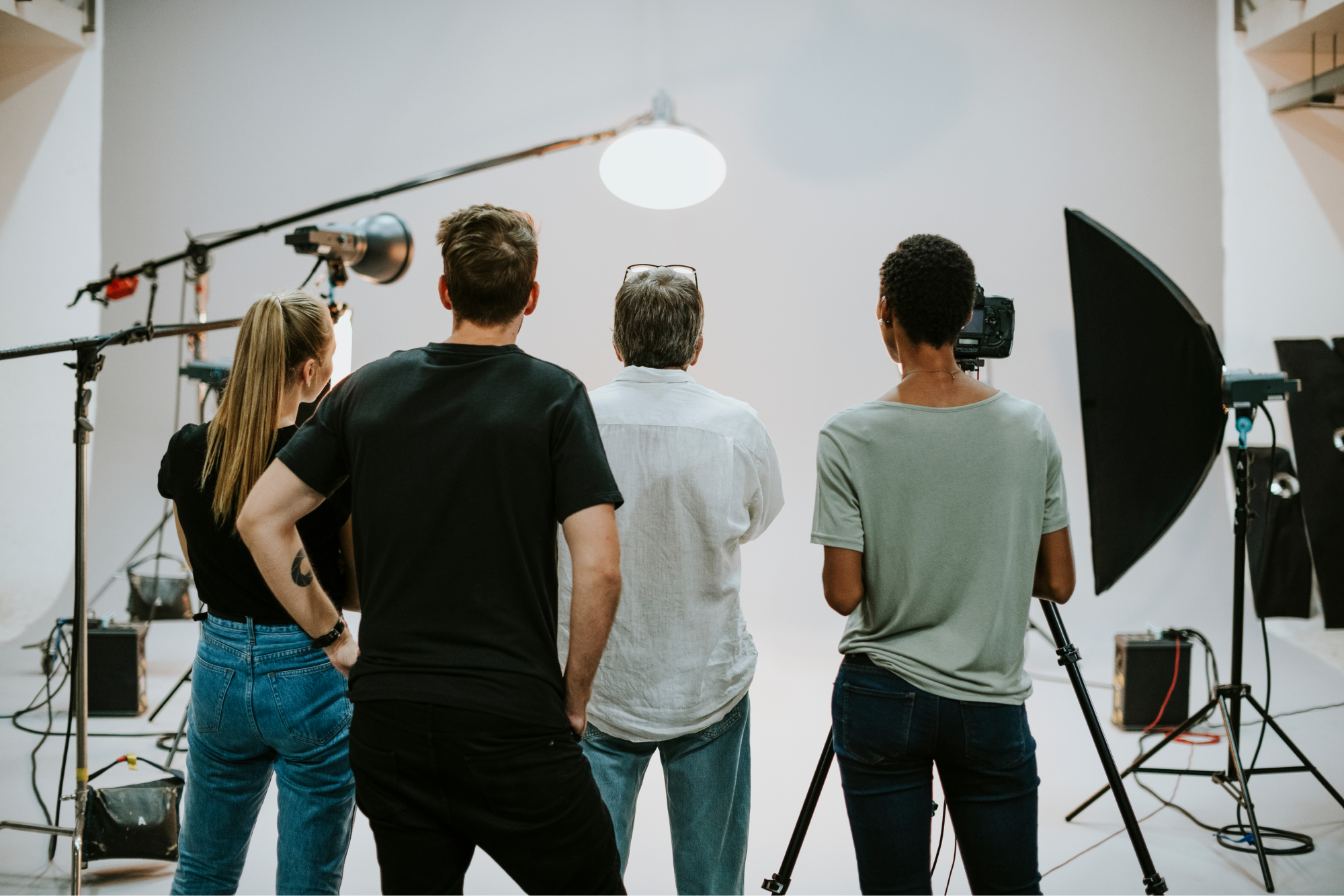 production team working together in a studio